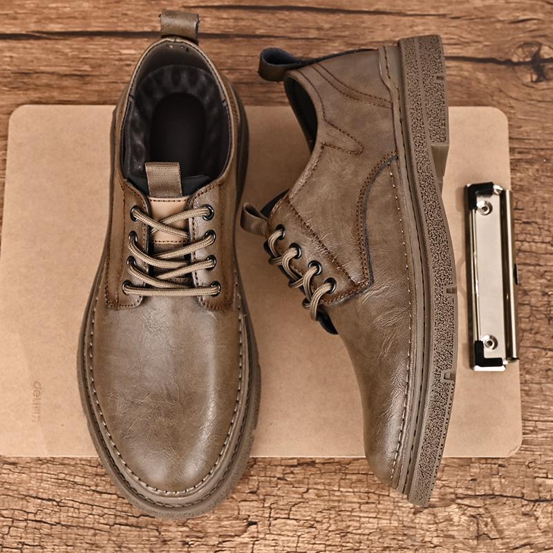 Pánská ležérní obuv z pravé kůže Klasická šněrovací obuv Oxford Elegantní kancelářská pánská formální společenská obuv Pohodlná business obuv