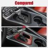 Car Gear Shift Panel Decor Cover Trim for Dodge Challenger 15+ Red Carbon Fiber