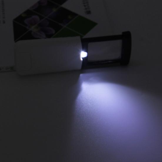 Magnifying Glass with LED Light Pull-Out Portable Magnifier Elderly Reading Pocket Loupe for Traveling