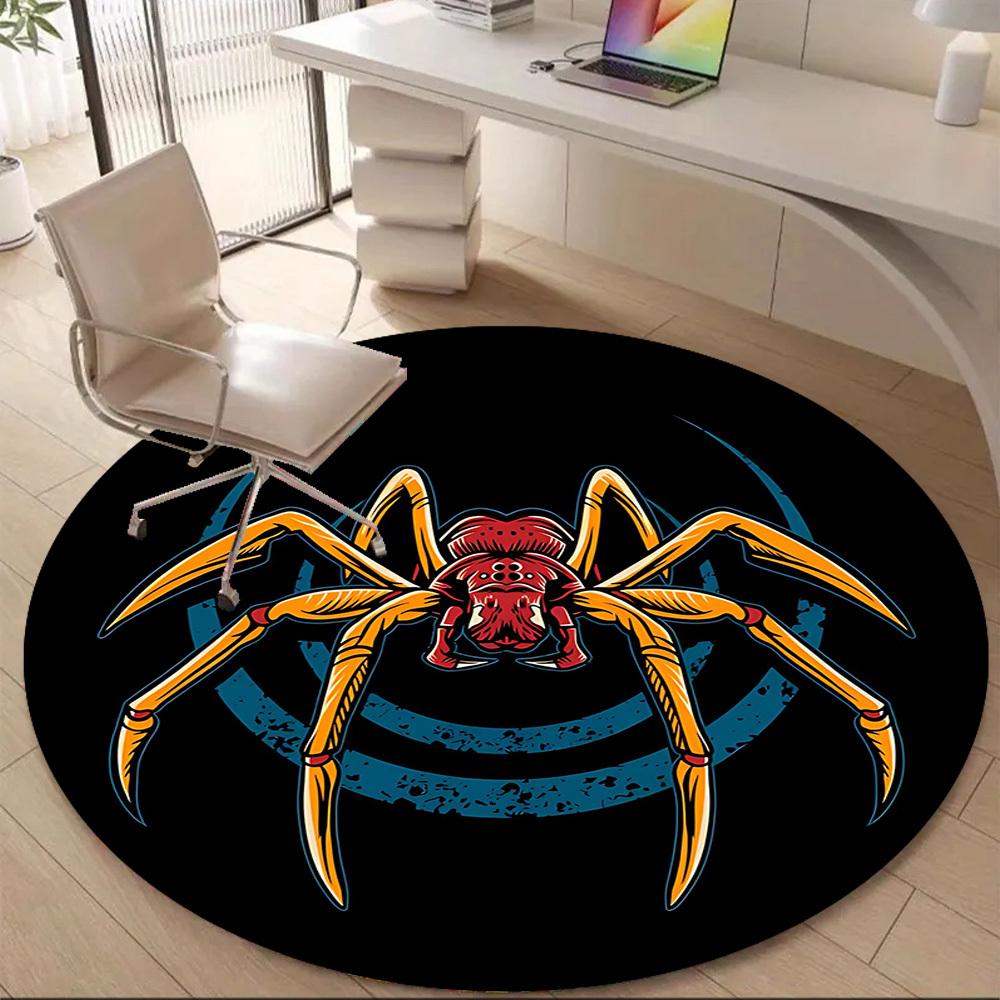 1PC Spider Bee Office Round Area Rug, Mat Suitable For Office, Under Office Chairs Bedroom Living Room Home Decor, Room Deco
