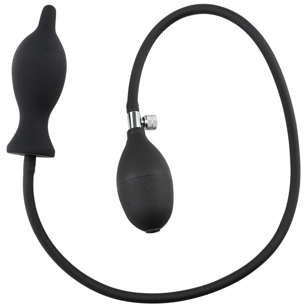 Miękka czarna nadmuchiwana pompa Nadmuchiwana wtyczka Dildo Expander Rozszerzalna nadmuchiwana wtyczka Produkt dla dorosłych