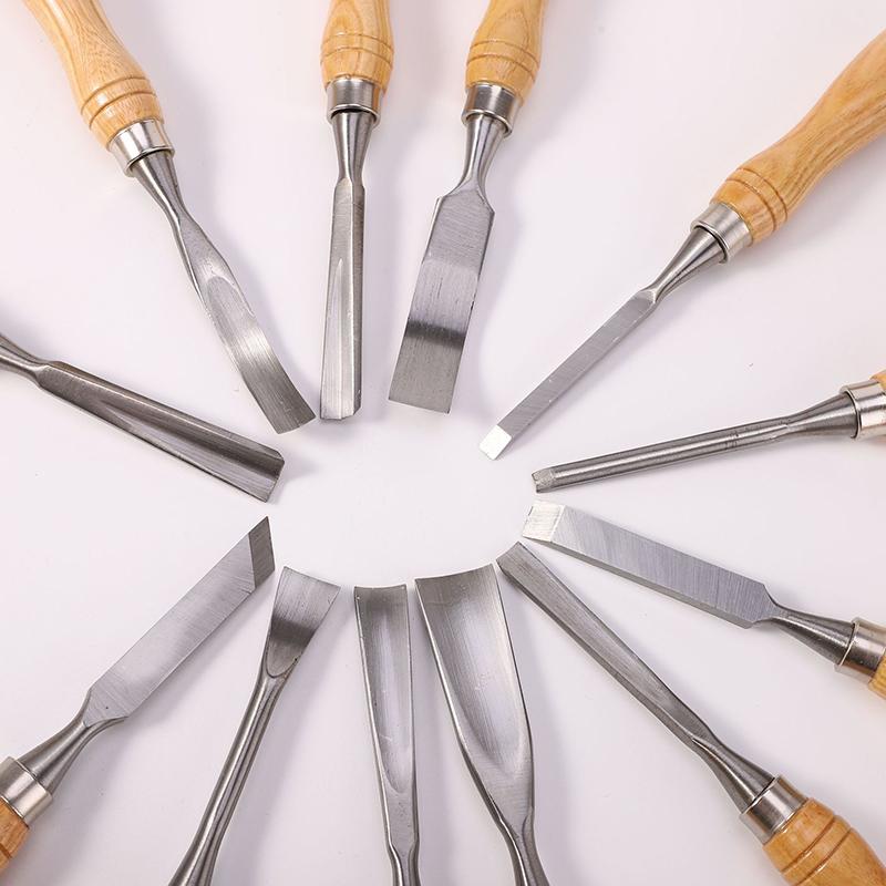 12 STÜCK Holz schnitzset Tragbar Holzbearbeitung Meißel Professionell Langlebig Schreiner Holzstich Messer DIY Schnitzwerkzeug Manuell