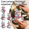 Christmas Snowman Pendants Acrylic Flat Xmas Tree Car Decoration Merry Christmas Atmosphere Hanging Ornaments Kids Gifts