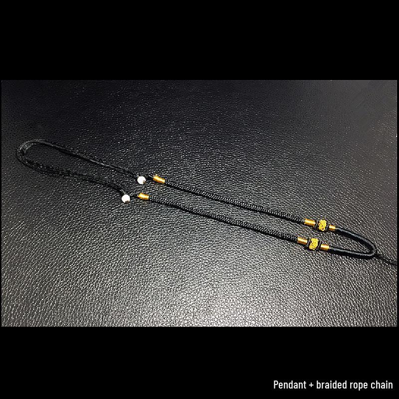 Nezha Gold Obsidian Pendant: Mighty Third Prince & Great General