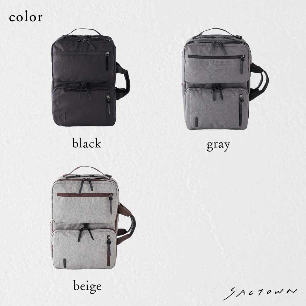 SANDGLASS Business Bag [Men's Backpack, 2-Way, 2-Face, Expandable Gusset, Shoulder Bag, A4 Size, Laptop Storage, Water-Repellent, Multifunctional]