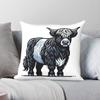 Belted Galloway Kuh Kissenbezug Polyester Leinen Samt Muster Reißverschluss Dekoration Wurfkissenhülle Zimmerkissenhülle 18"