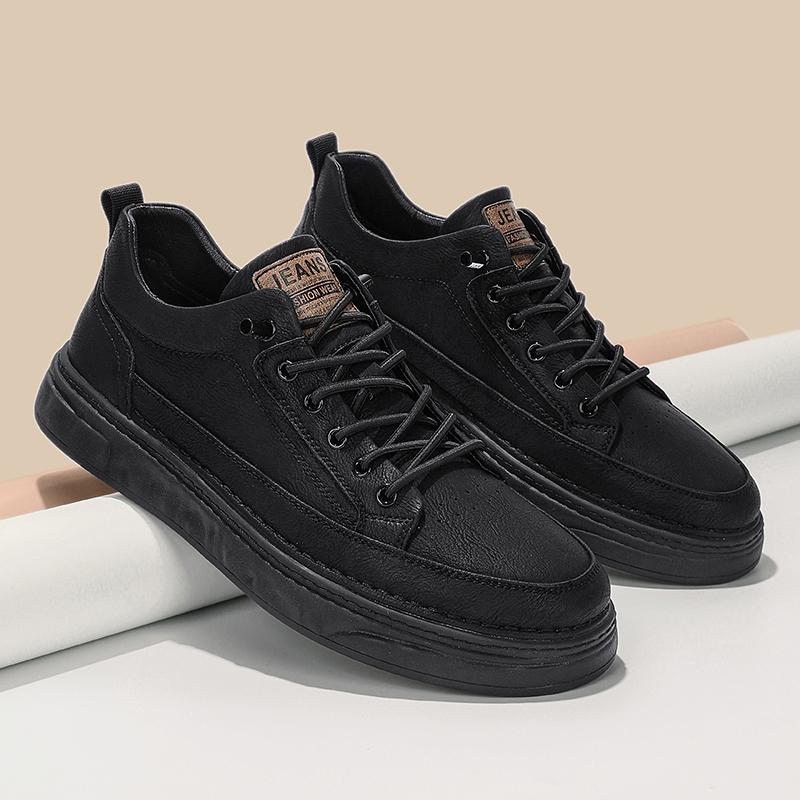 Модная мужская кожаная обувь повседневная обувь для улицы 39 чёрный 4414₽