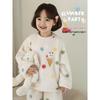 Girls' Rainbow Dot Plush Winter Pajama Set