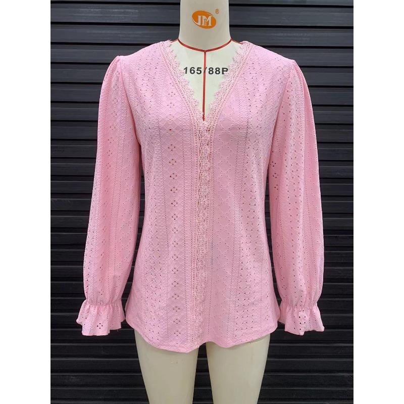 

HNXC Жіночі Модні Повсякденні Однотонні Блузки та Сорочки з V-подібним вирізом та довгим рукавом XXL