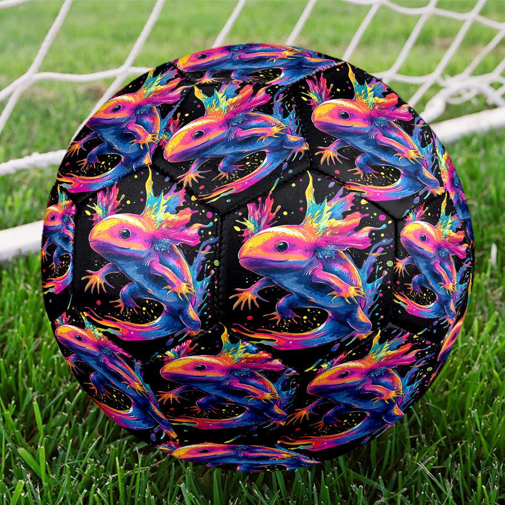 1pc Colorful Axolotl Size 5 Soccer Ball Professional Match Training Football Indoor &Outdoor Sports Ball Lightweight Durable c65122