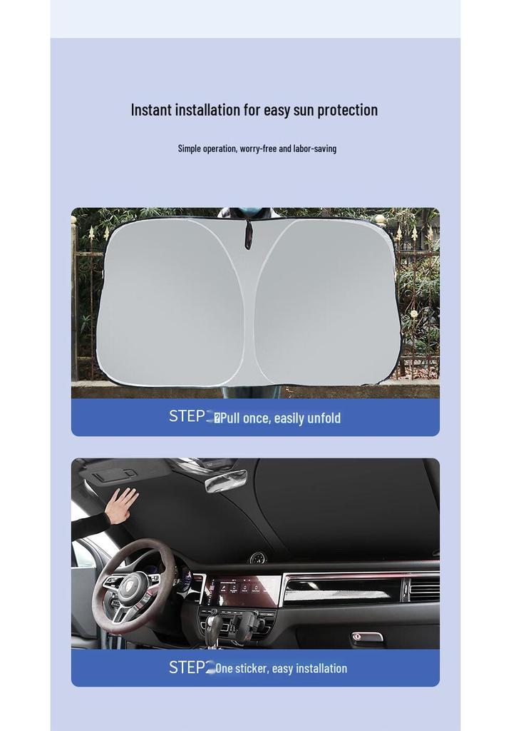 Car Sunshade: Sun Visor, Windshield Shade, Heat Insulation Cloth, Sun Umbrella, Cover, and Curtain Panel.