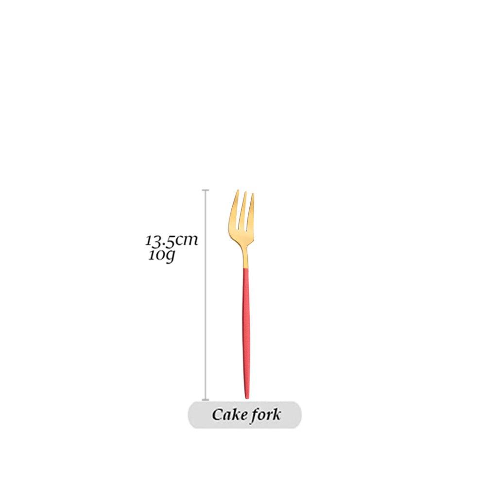 1pcs Dinnerware Mirror Stainless Steel Cutlery Set Red Gold Flatware Set Dessert Knife Spoons Forks Silverware Kitchen Tableware Set