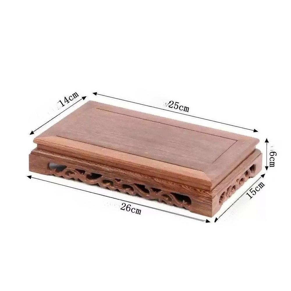 Retro Wooden Engraving Tea Tray Teapot Bases Bonsai Buddha Stand Fish Tank Pedestal Wooden Flowerpot Base Furniture Home Decor