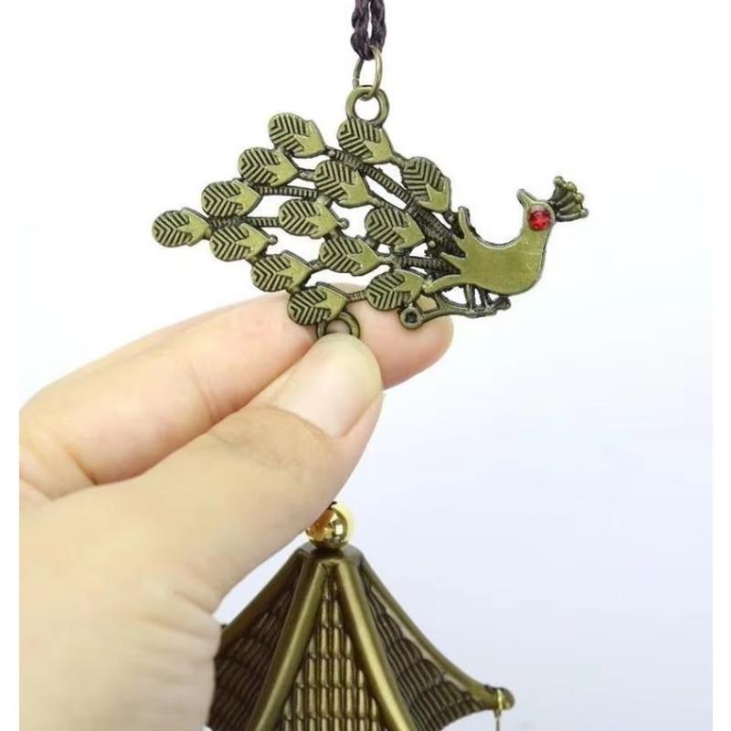 Mosazná ruční práce Odlévaný větrný zvonek Tibetský bronzový zvon Kovový starožitný zvonek Feng Shui Kovová zvonkohra Štěstí Zvonečky