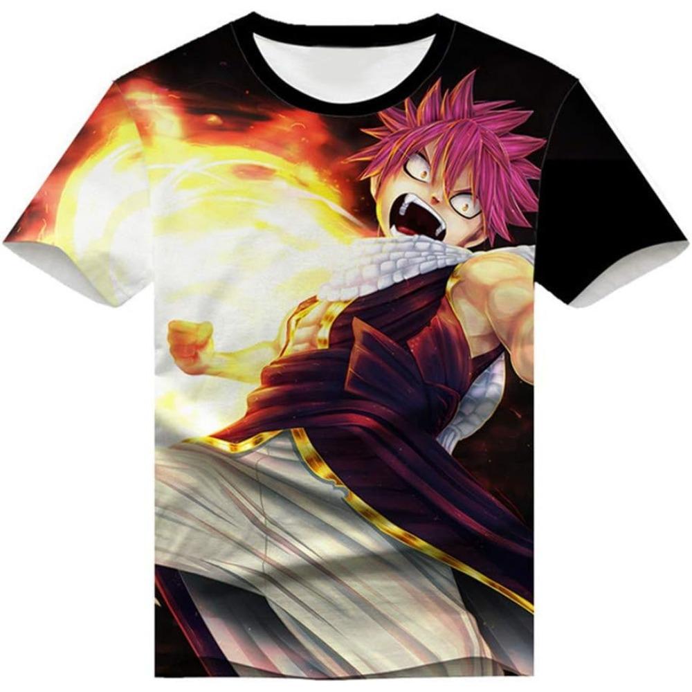 Anime Fairy Tail 3D Anime Printed T-Shirt Adult Cosplay Funny Short Sleeve Tee Tops Funny Quick Dry