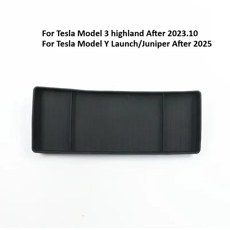 For Tesla Model 3 Highland 2024 Rear Screen Storage Box Center Console Dashboard Bracket Organizer Car Tissue Box Tray ECT Panel