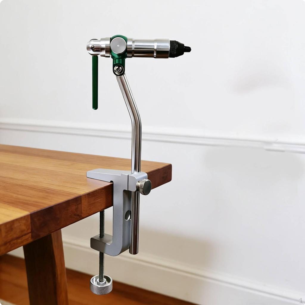 Fly Tying Vise with Bench Clip Adjustable Angle Table Clamp Hardened Steel Grips Hook