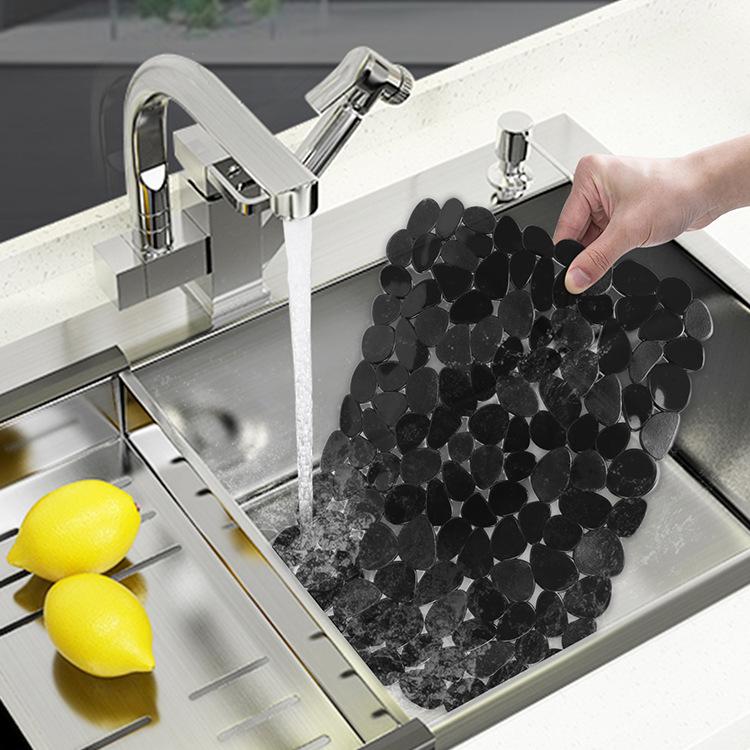 Non-Slip PVC Sink Mat for Kitchen (30x40cm) - Drainage Mat for Bowls & Chopsticks