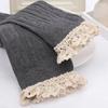 1 Pair Women Fashionable Solid Color Warm Cotton Thigh High Long Stockings Knit Over Knee Lace Girls Socks Accessories Creative