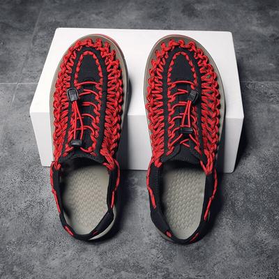 Braided Sandals Men Retro Breathable Climbing Wading Shoes Roman Vacation Beach Shoes Elastic Band Summer Sandals Men 'S Sneakers