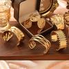 European and American Style, Uniquely Designed, Asymmetrical Bracelet, Niche Design, Open-style Bangle, Fashionable and Vintage, Pleated Wide-band