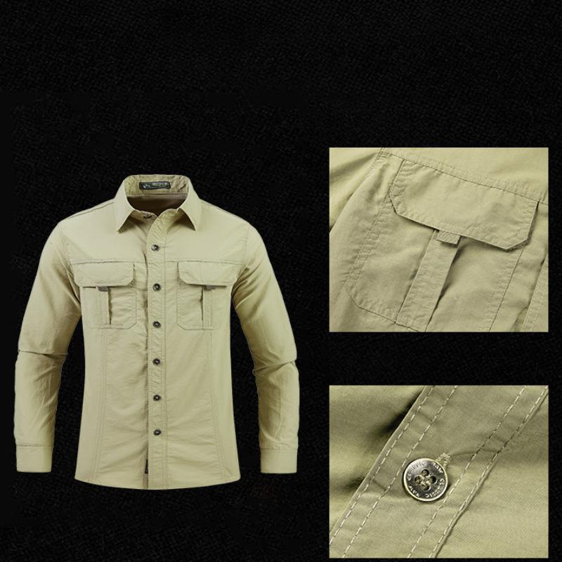 Lightweight Breathable Shirt Outdoor Long Sleeved Work Shirt Breathable Sports Shirt