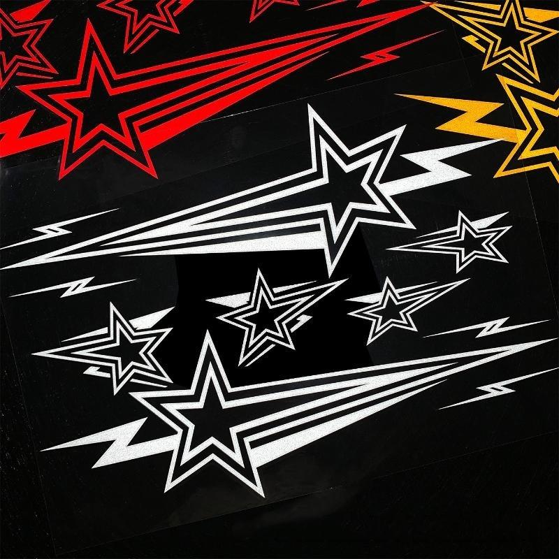 Meteor Motorcycle Vinyl Sticker Waterproof Non-fading 1 Set for Scooter Side Panel Rider Gift Decoration