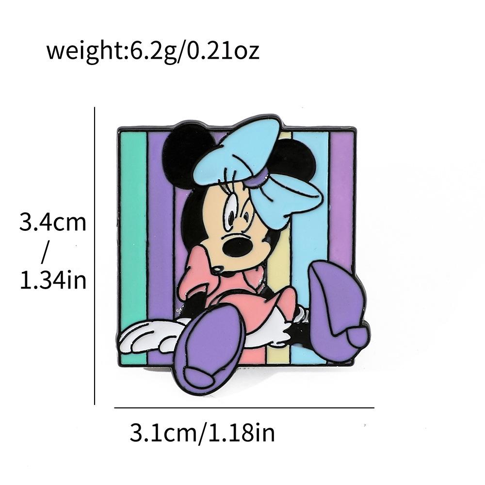Creative Minnie Alloy Brooch Mickey Miaomiao House Metal Badge Oil Drop Pin Decoration