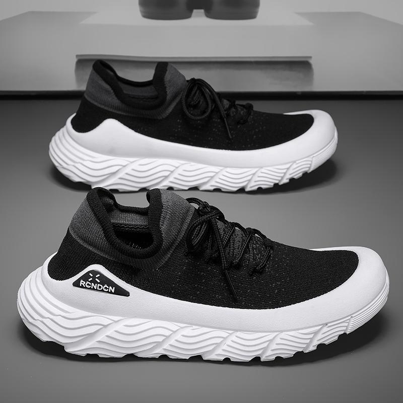 Men's Shoe Fly Woven Lightweight Comfortable Men's Safety Shoes Casual Breathable Sneakers Fashionable Lace Up Running Shoes
