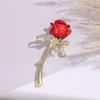 Broche Rose Rouge 1 Pièce, Style Vintage, Convient pour Accent de Col de Costume, Accessoire de Robe de Soirée, Cadeau de Saint-Valentin