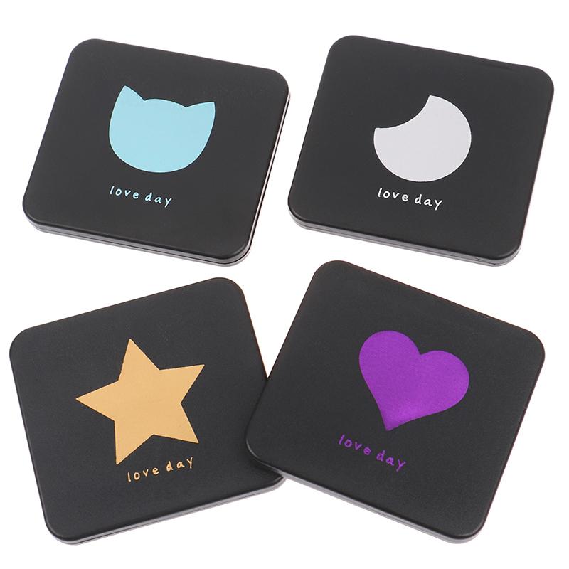 1ks přenosná ruční mini make-up zrcátka Oboustranné kompaktní zrcadlo skládací