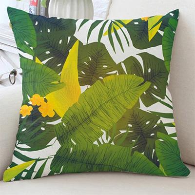 Exotic Tropical Leaves and Flowers Double-sided Printed pillow cover Short plush Suitable living rooms sofas throw cushion cover