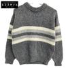 10AW P24D13 1CE2 Gray Alpaca Stripe Knit Tops 36 Gray whiteUsed