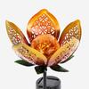 Lotus Shaped Solar Powered Lamp Hollow Out Design Waterproof Garden Decoration Lamp LED Flower Iron Ground Plug
