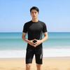 Swimsuit Conservative Men's Suit Adult Five-point SPORT Swimming Trunks Tight Short-sleeved Sunscreen Hot