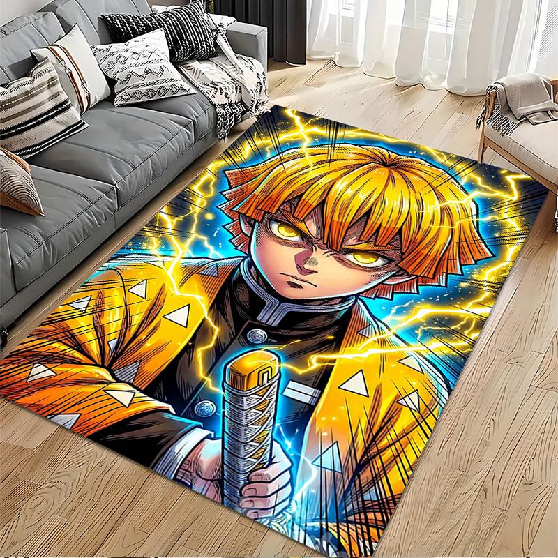 Anime Lightning Warrior Carpet suitable as a non-slip mat for the living room or bedroom sofa