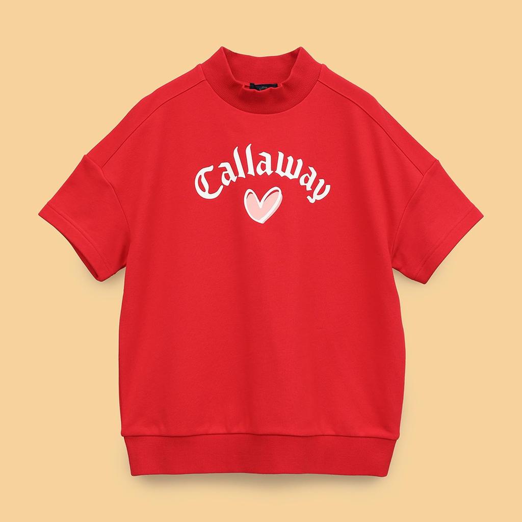 Short Sleeve Mock Neck Sweatshirt Golf C25117222 L [Callaway] Women's [LOVE Series] / / 1100_Red