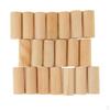 20 Tube Blocks with Holes - Unfinished Solid Wood Cylinder Beads for DIY Craft and Building