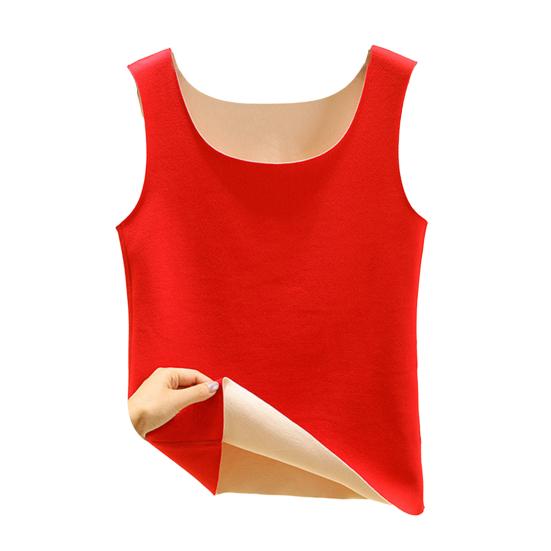 Autumn Winter DE Velvet Thermal Vest O-neck Sleeveless Tank Top Solid Color Seamless Warm Underwear Bottoming Tops