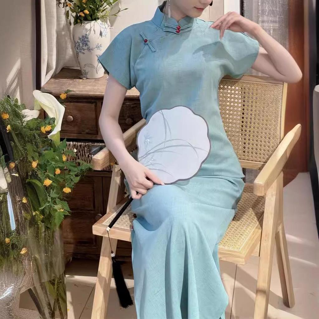 2025 Slimming Long Cheongsam with Raglan Sleeves