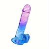1pc 7.8-Inch Realistic Silicone Dildo, Blue-Purple Gradient Design with Strong Suction Cup, Flexible Hands-Free Adult Toy