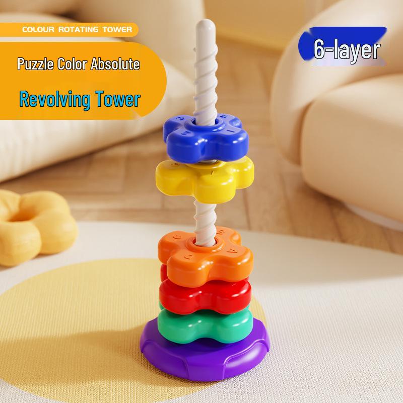 Rainbow Stacking Spinning Toy for Early Education - Suitable for 6 Months To 2 Years