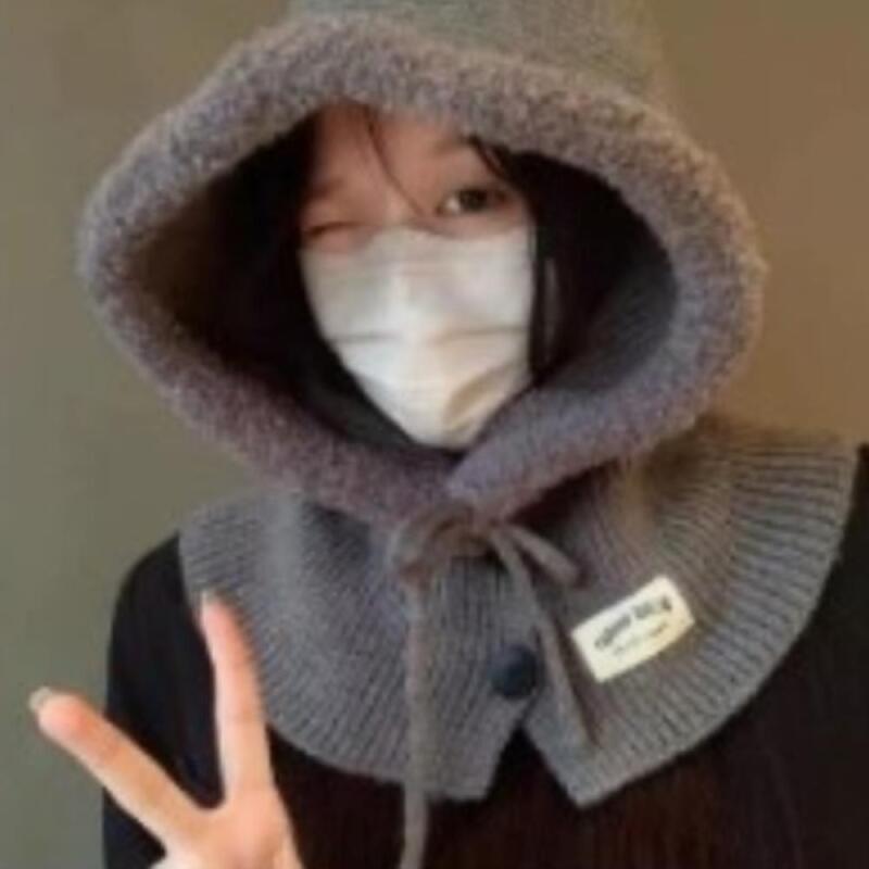 Women s Sweater Cute Hoodie Wool Hat C8634_Beige