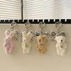 Elegant Plush Bear Keychain Charm Keyring Soft Furry Animal Pendant for Backpacks and Bags Fashion Accessory Decoration