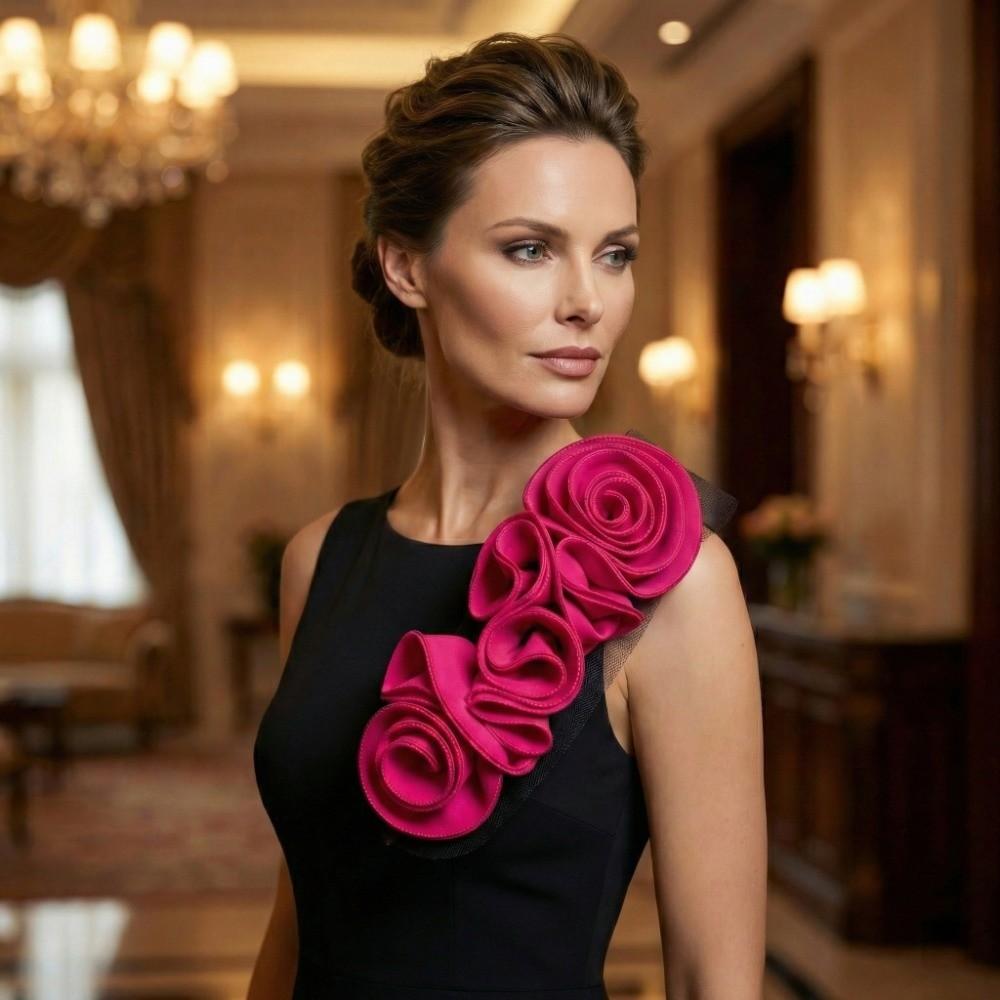 Big Flower 3D Floral Patch Folded Design DIY Chest Flower Handmade Floral Applique Wedding Dress