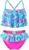 Ikali Girls' Two-Piece Flamingo Swimsuit Upf50+ 110