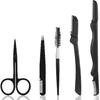 Eyebrows Razor, 5-in-1 Eyebrow Set, Eyebrows Trimmer Kit, Professional Eyebrow Grooming Set Including Comb Tweezers, Scissors, Brow Razors, Brush for