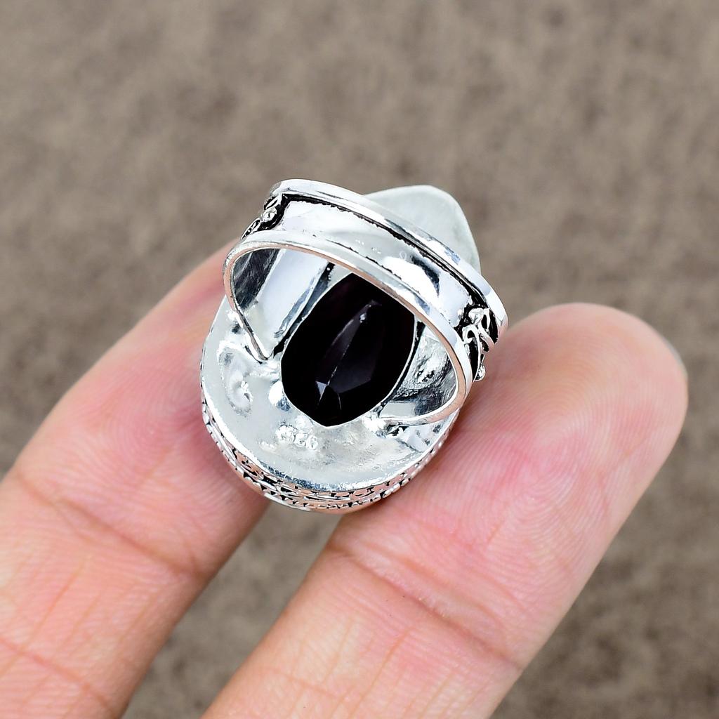 Amethyst Genstone Handmade 925 Sterling Silver Jewelry Ring Size 8.5 KKG-472