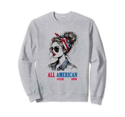 Retro All American Patriotic Fizzin Mom Sweatshirt