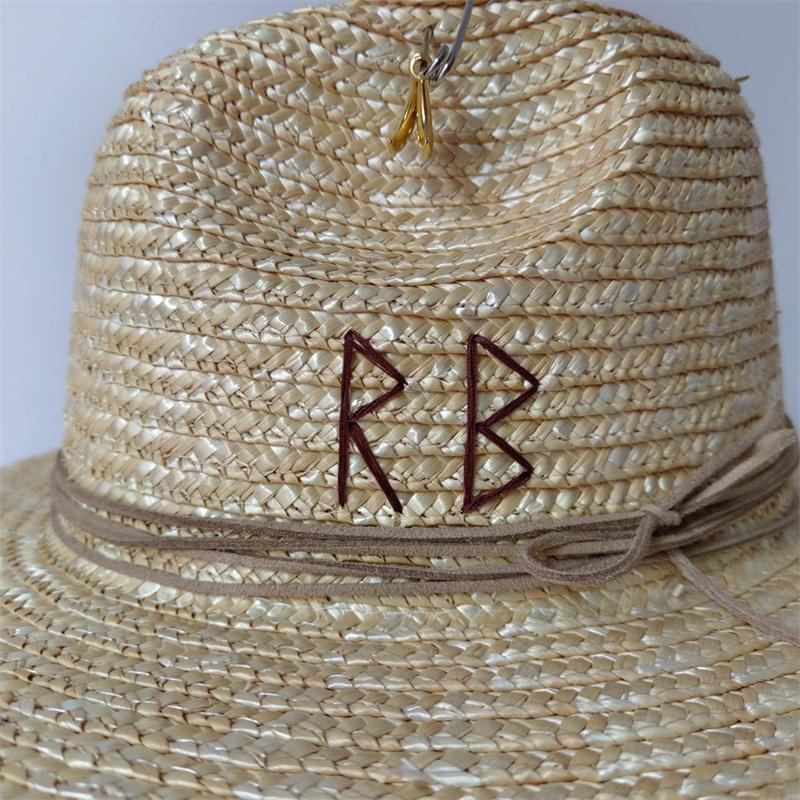 White straw hat pearl chain DIY flat top sun hat new Korean elastic ribbon hat beach hat candy color sun hat